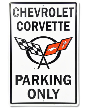 Plechová cedule Chevrolet Corvette Parking 30cm x 45 cm
