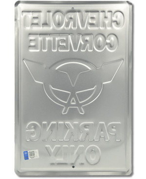 Plechová cedule Chevrolet Corvette Parking 30cm x 45 cm b