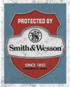 Plechová cedule Smith & Wesson - Protected 40 cm x  32 cm