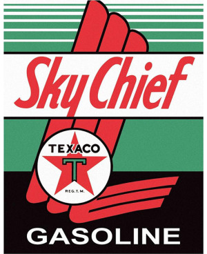 Plechová cedule Texaco - Sky Chief  22 cm x 40 cm