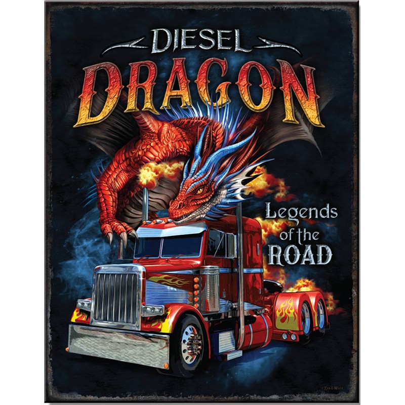Plechová cedule Diesel Dragon 40 cm x 32 cm