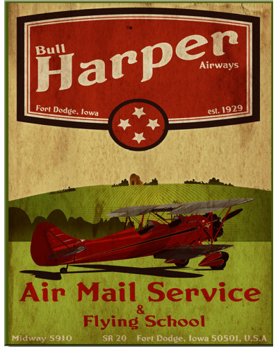 Plechová ceduľa Harper Air Mail Service 40 cm x 32 cm