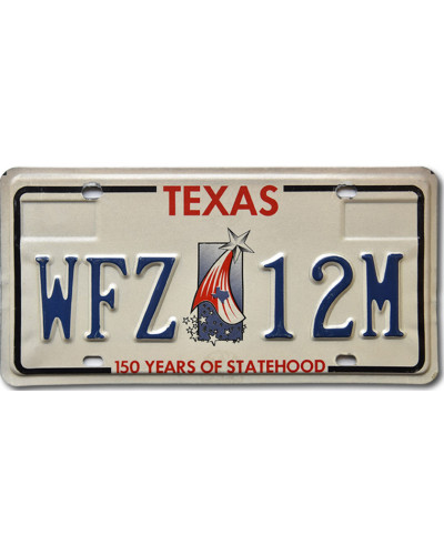 Americká ŠPZ Texas 150 years WFZ 12M