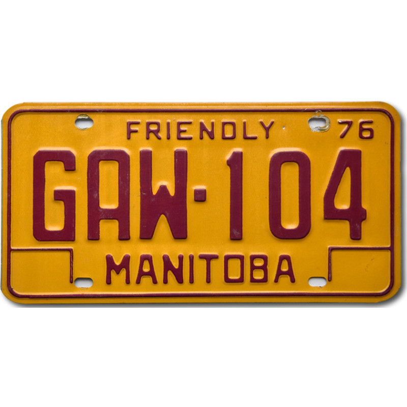 Kanadská ŠPZ Manitoba 1976 Friendly GAW-104