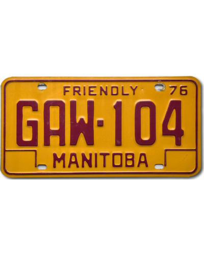 Kanadská ŠPZ Manitoba 1976 Friendly GAW-104