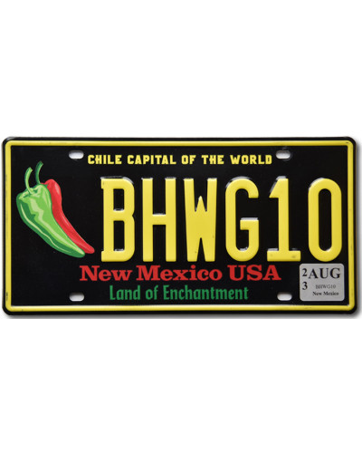 Americká ŠPZ New Mexico Chile Capital BHWG10