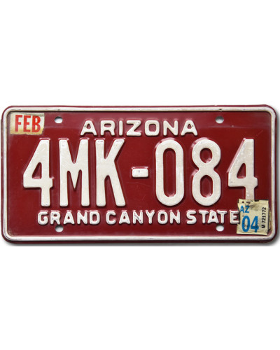 Americká ŠPZ Arizona Red 4MK-084