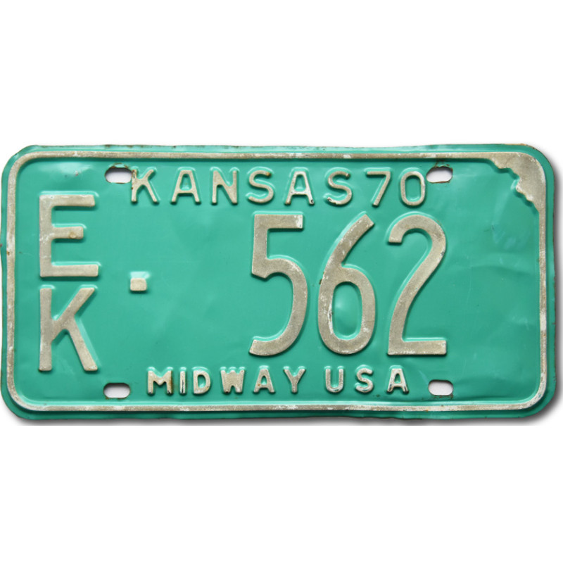 Americká ŠPZ Kansas 1970 Green EK 562