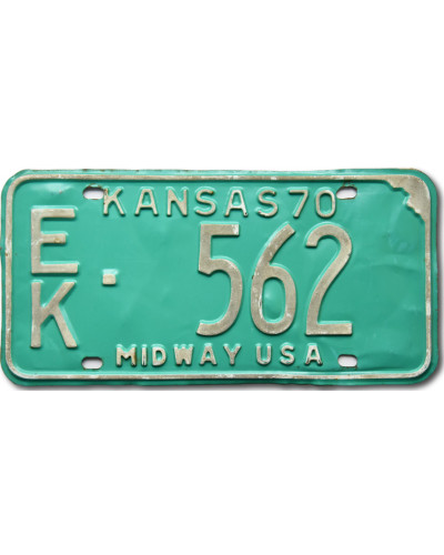 Americká ŠPZ Kansas 1970 Green EK 562
