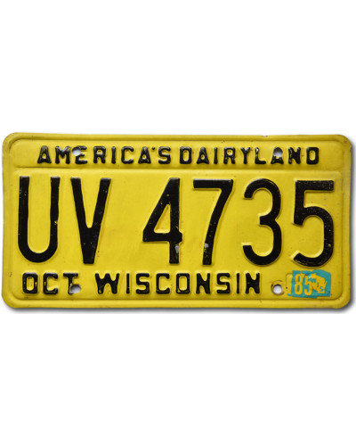 Americká SPZ Wisconsin Yellow UV 4735