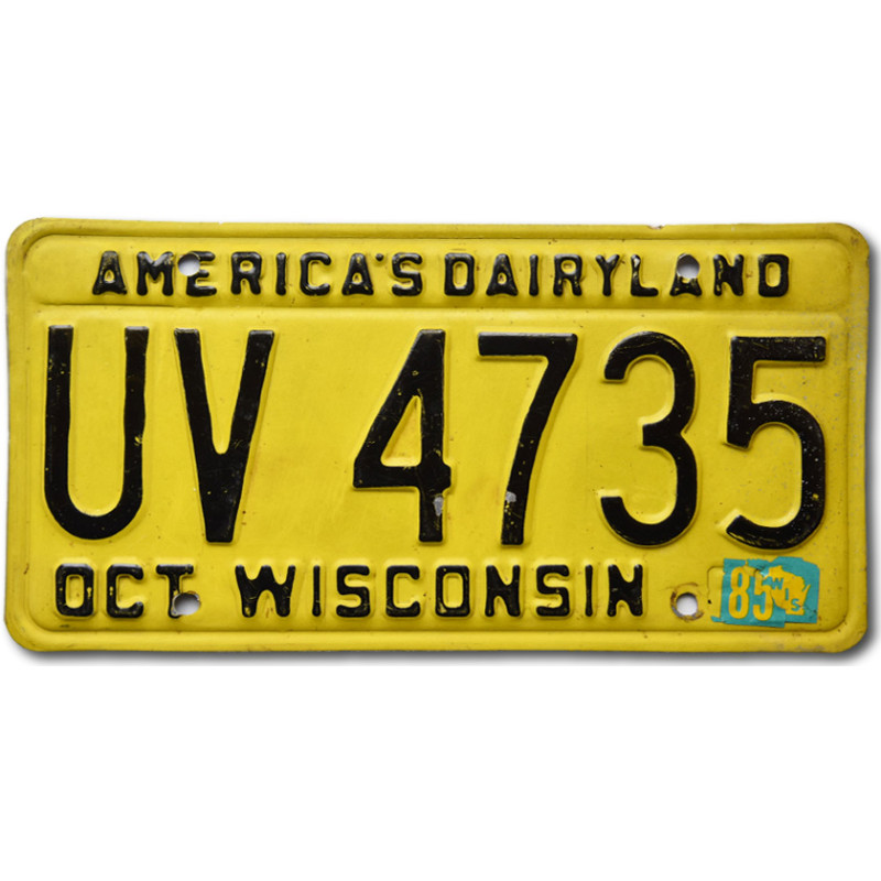 Americká ŠPZ Wisconsin Yellow UV 4735