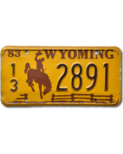 Americká ŠPZ Wyoming 1983 Yellow 13-2891