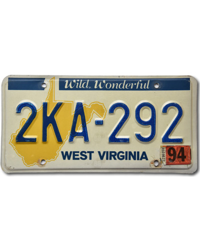 Americká ŠPZ West Virginia 2KA-292