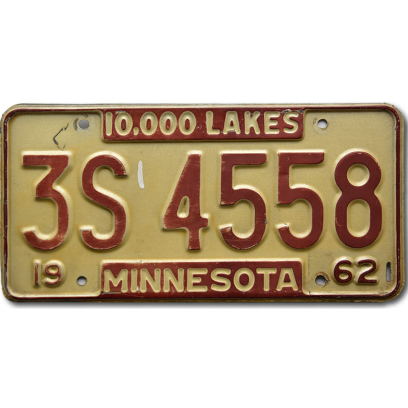 Americká ŠPZ Minnesota 1962 Lakes 3S 4558