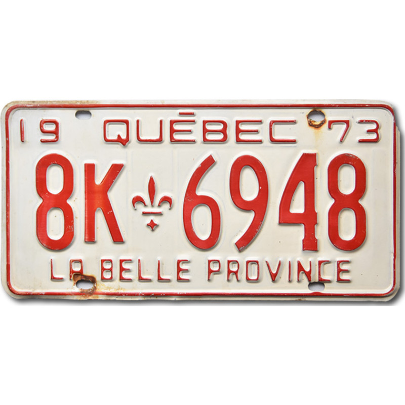 Kanadská SPZ Quebec 1973 White 8K-6948