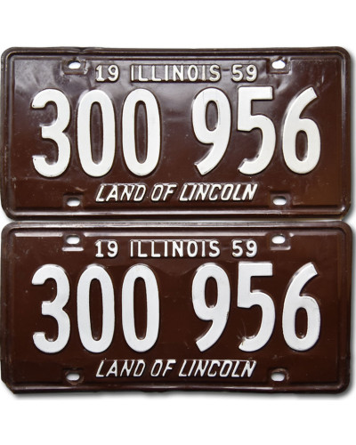 Americká SPZ Illinois 1959 Brown 300 956 pár