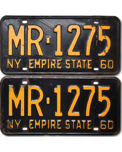 Americká ŠPZ New York 1960 Black MR-1275 pár