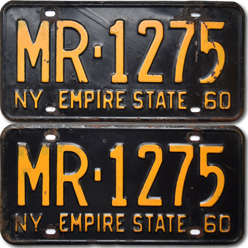 Americká SPZ New York 1960 Black MR-1275 pár