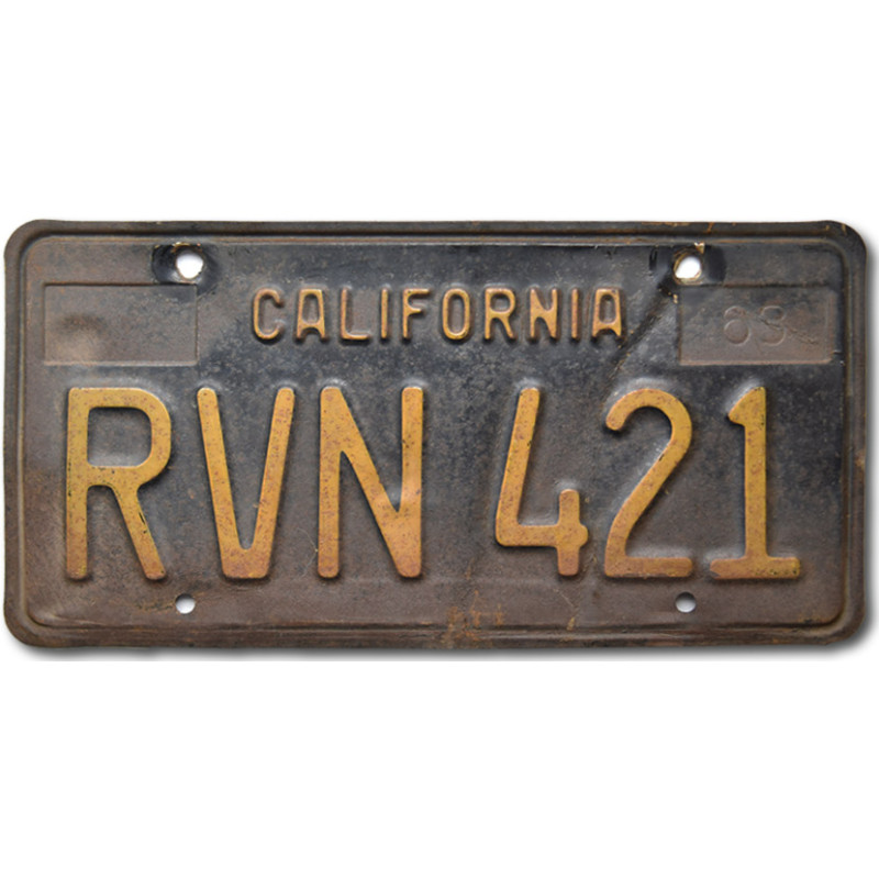 Americká ŠPZ California 1963 Black RVN 421