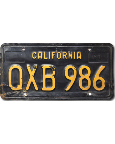 Americká ŠPZ California 1963 Black QXB 986