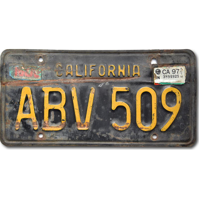 Americká ŠPZ California 1963 Black ABV-509