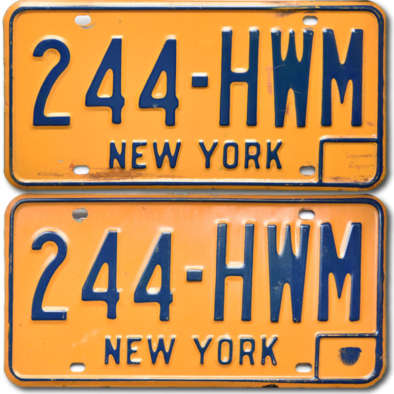 Americká ŠPZ New York Yellow 244-HWM pár