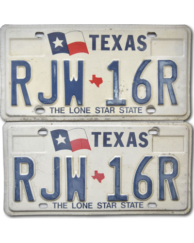 Americká ŠPZ Texas The Lone Star RJW-16R pár