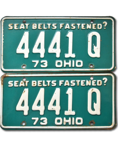 Americká ŠPZ Ohio 1973 Seat Belts 4440-Q pár