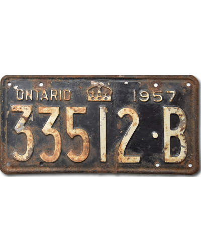 Kanadská ŠPZ Ontario 1957 Black 33512-B
