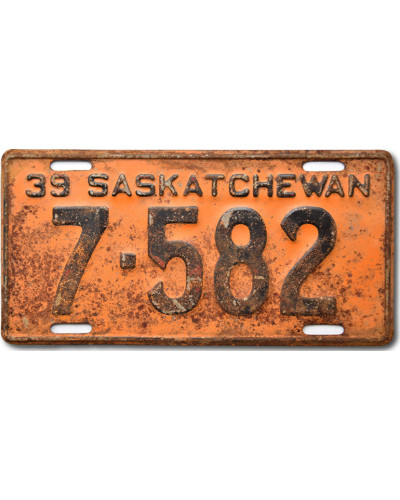Kanadská ŠPZ Saskatchewan 1939 Yellow 7-582