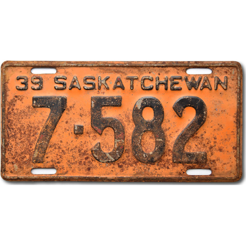 Kanadská ŠPZ Saskatchewan 1939 Yellow 7-582