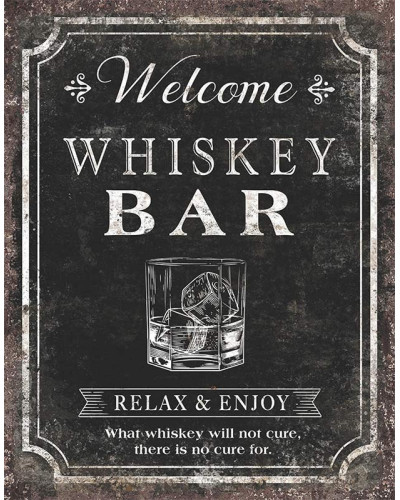 Plechová ceduľa Whiskey Bar 32 cm x 40 cm