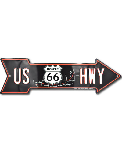 Plechová ceduľa US 66 Highway arrow 15 cm x 50 cm