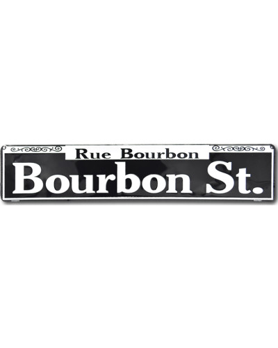 Plechová ceduľa Bourbon Street 60 cm x 13 cm