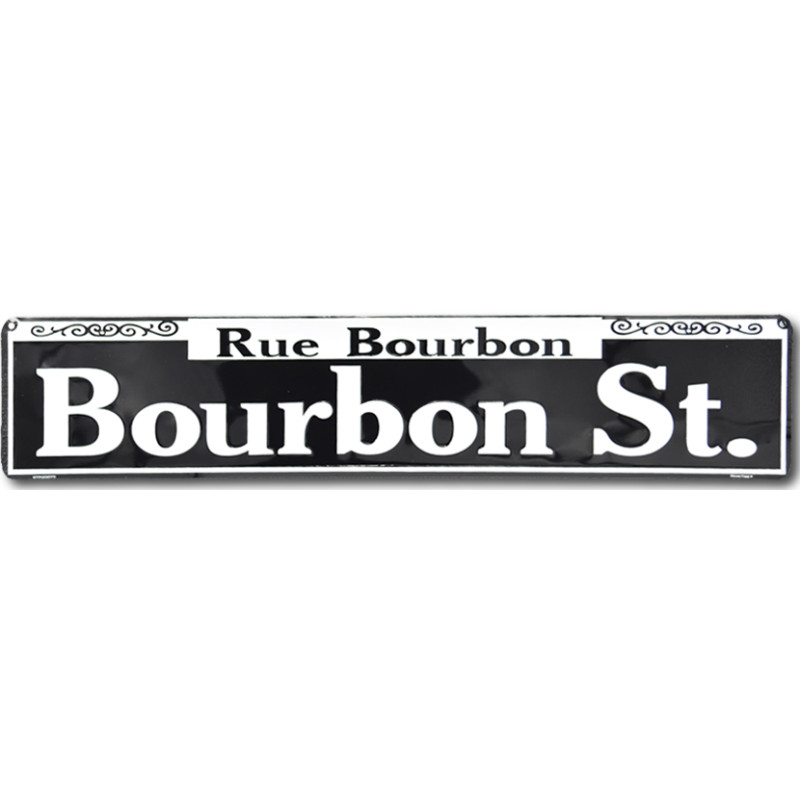 Plechová ceduľa Bourbon Street 60 cm x 13 cm