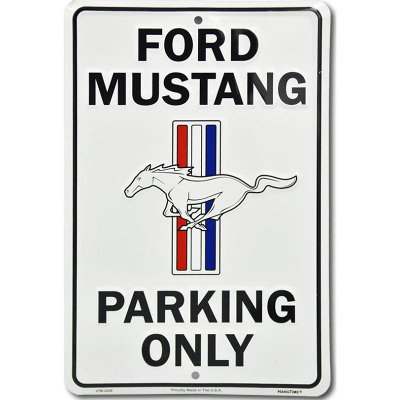 Plechová cedule Ford Mustang Parking White 30 cm x 20 cm