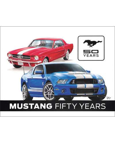 Plechová ceduľa Ford Mustang Fifty Years 40 cm x 32 cm
