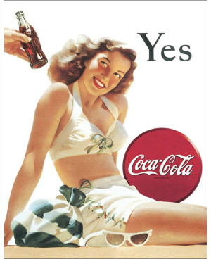 Plechová cedule Coca Cola White bathing suit 32 cm x 40 cm