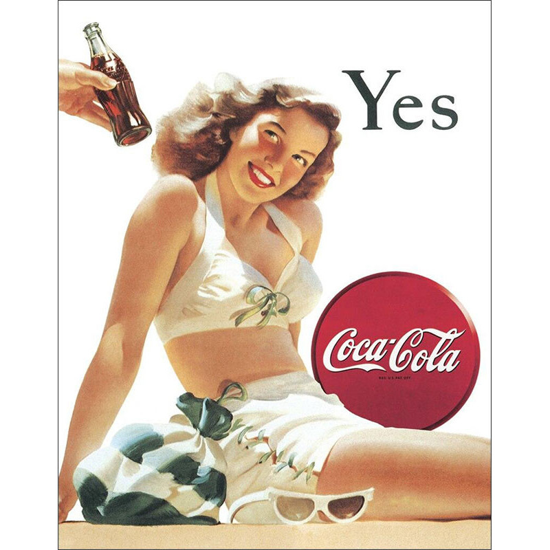 Plechová cedule Coca Cola White bathing suit 32 cm x 40 cm