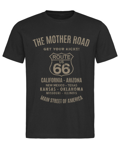 Pánske tričko The Mother Road Route 66 čierne