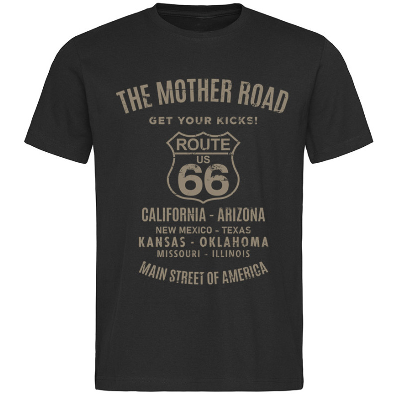 Pánske tričko The Mother Road Route 66 čierne