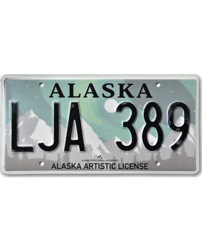 Americká ŠPZ Alaska Aurora Borealis LJA 389