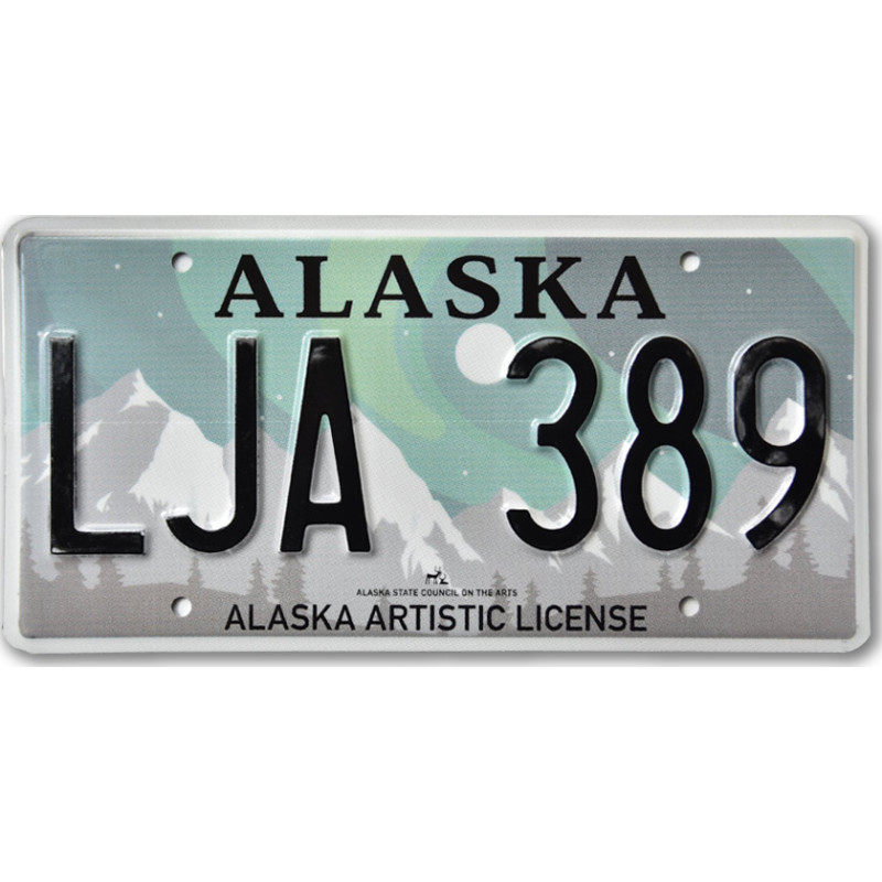 Americká ŠPZ Alaska Aurora Borealis LJA 389