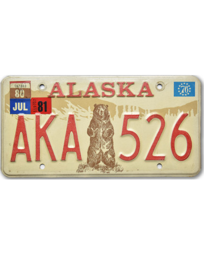 Americká ŠPZ Alaska Bear 1976 AKA 526