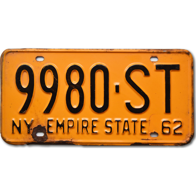 Americká ŠPZ New York 1962 Yellow 9980-ST