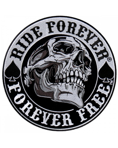 Moto nášivka Ride Forever Spade Skull 12 cm