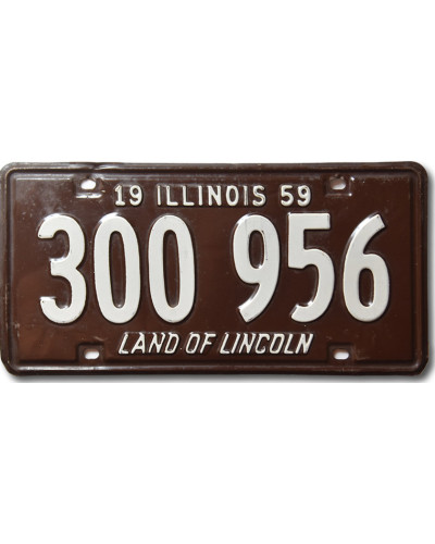 Americká ŠPZ Illinois 1959 Brown 300 956