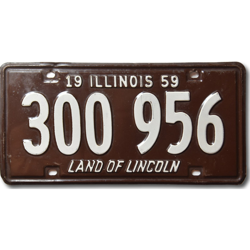 Americká ŠPZ Illinois 1959 Brown 300 956