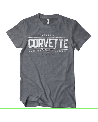 Pánské tričko Chevrolet Corvette American Muscles šedé
