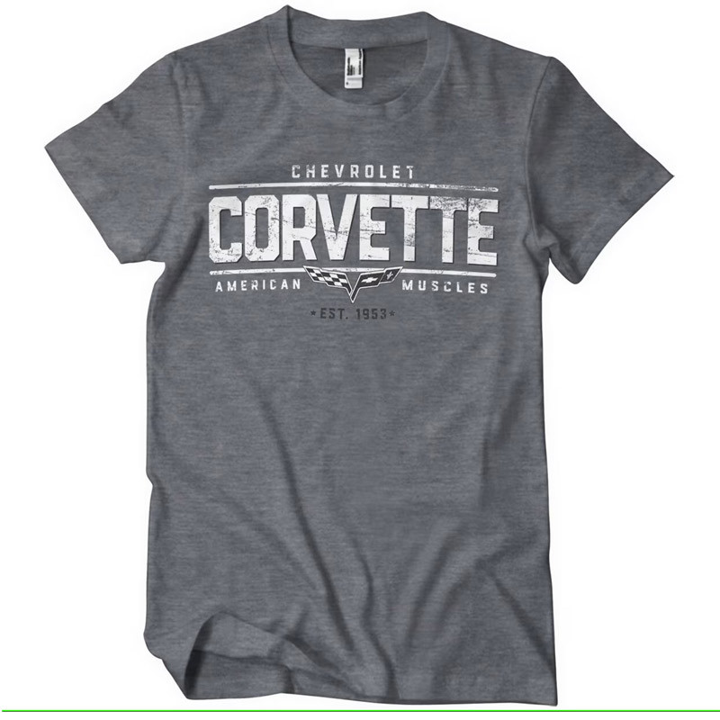 Pánské tričko Chevrolet Corvette American Muscles šedé